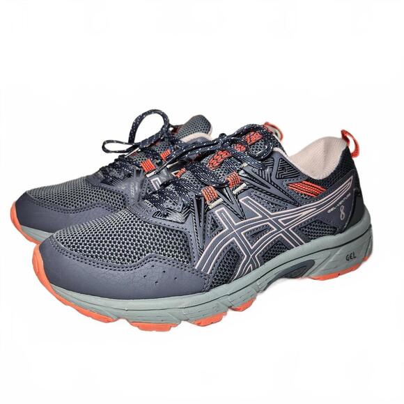 ASICS Women's Gel-Venture 8 Sneakers Size 8.5 Gray and Coral - Picture 1 of 11